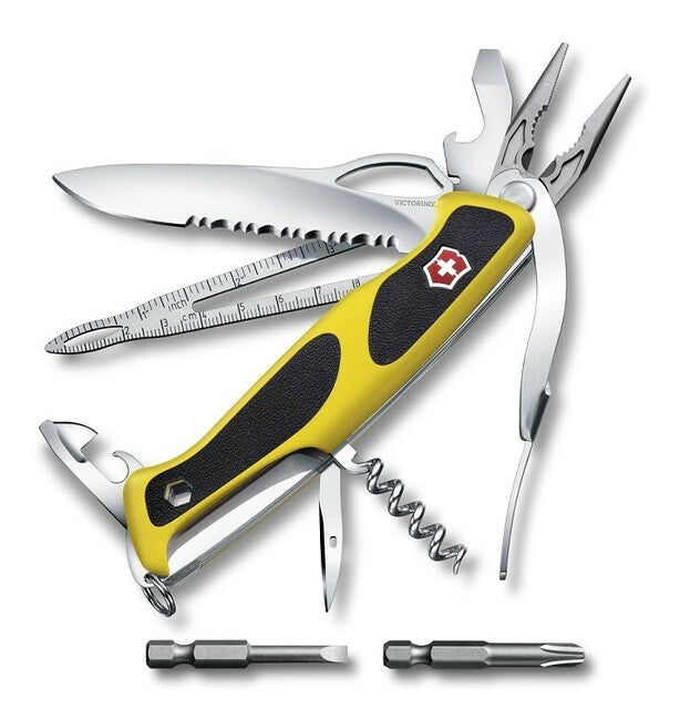 Victorinox RangerGrip Boatsman večnamenski nož 130 mm, črno-rumena, 21 funkcij