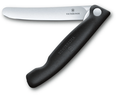 Victorinox Swiss Classic preklopni nož za sadje in zelenjavo gladko rezilo, črn