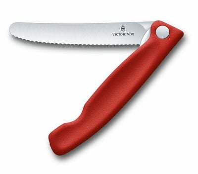 Victorinox Swiss Classic preklopni nož za sadje in zelenjavo s trnasto rezilom, rdeča