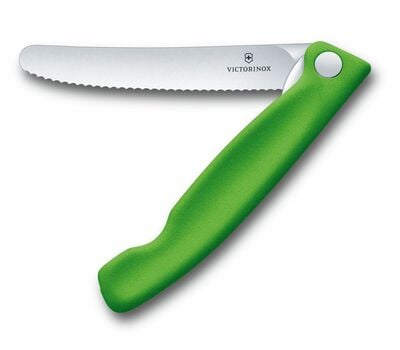 Victorinox Swiss Classic preklopni nož za sadje in zelenjavo zobato rezilo, zelena