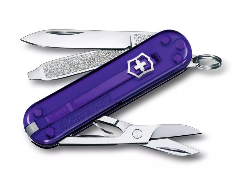 Victorinox Classic SD Pocket Knife, Transparent Purple