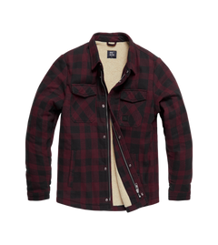 Vintage Industries Craft heavyweight sherpa jakna, bordo karirana