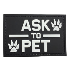 WARAGOD Ask to Pet PVC Patch, Black