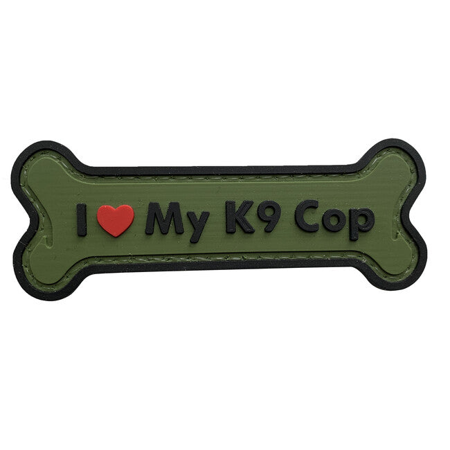 WARAGOD I love my K9 Cop PVC κέντημα, πράσινο