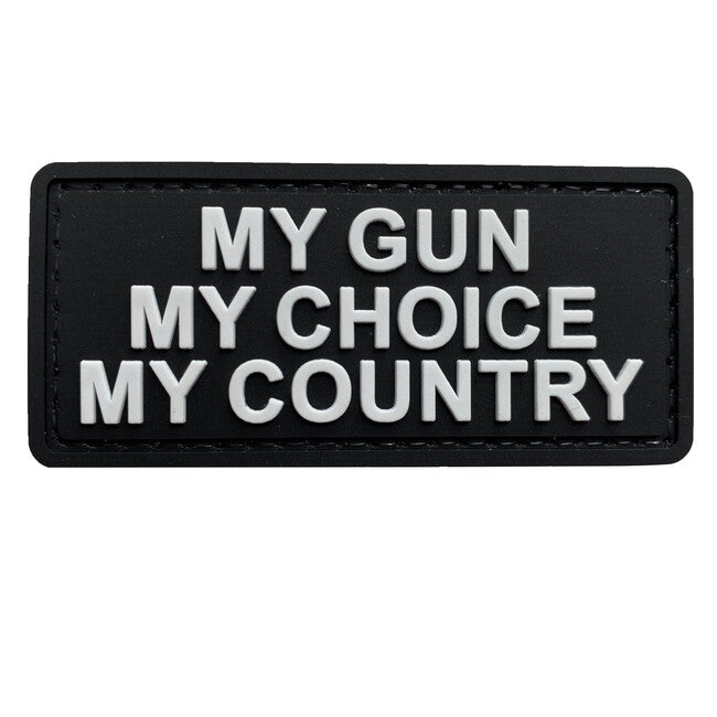 WARAGOD My Gun našitek PVC, črno bel
