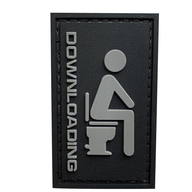 WARAGOD našitek 3D Downloading Funny, črna 3.6x6cm