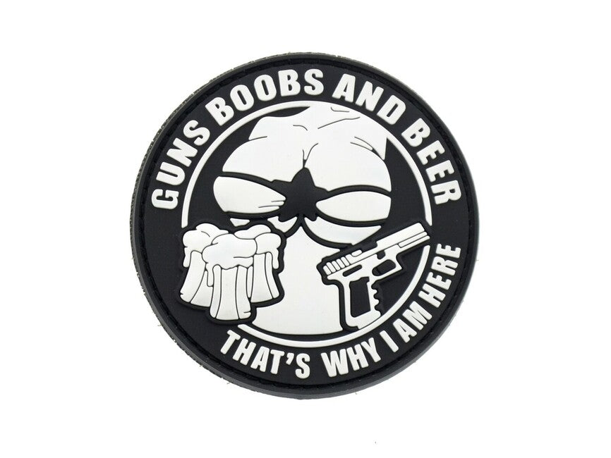 WARAGOD 3D Guns Boobs and Beer That's why I am here našitek 6cm
