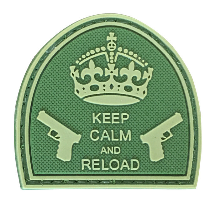 WARAGOD Keep Calm and Reload 3D našitek, olivno zelen 5cm