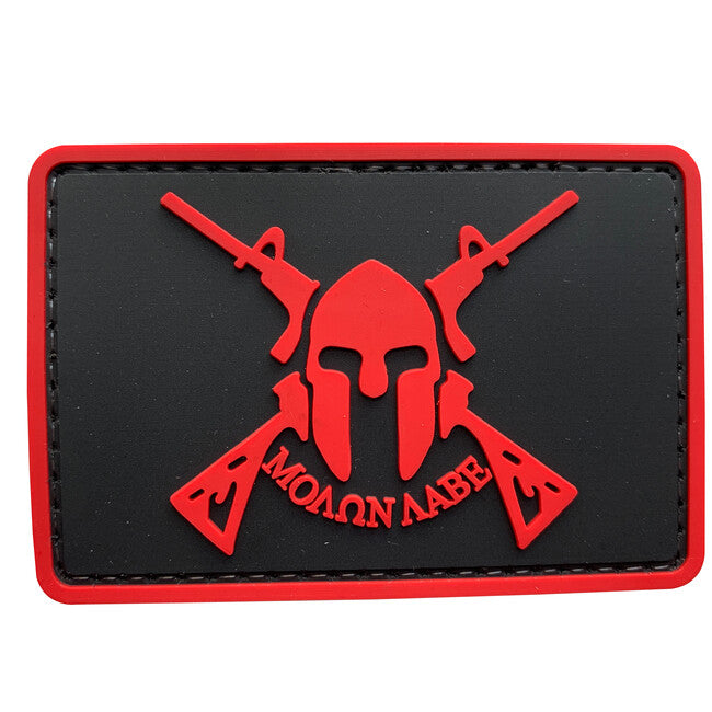 WARAGOD 3D Molon Labe Spartan with Two Rifles našitek 7.5x5cm