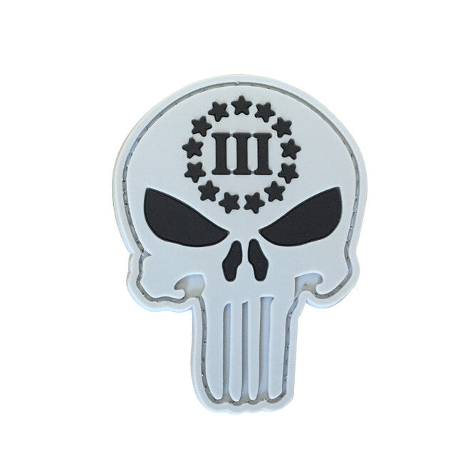 WARAGOD Našitek 3D Punisher three Percenter, 6.8x5.2cm