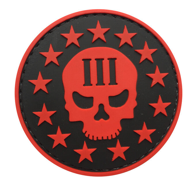 WARAGOD 3D Three Percenter with Skull Face našitek 6cm