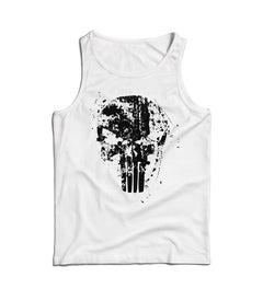 DRAGOWA moška majica brez rokavov Frank The Punisher 160 g/m², bela