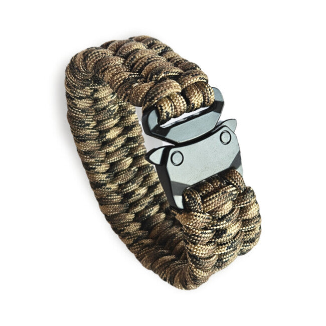 WARAGOD Paracord zapestnica s kovinsko sponko Avär, camo coyote