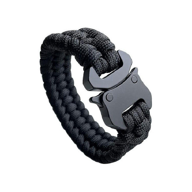 WARAGOD Paracord zapestnica s kovinsko sponko Avär, črna
