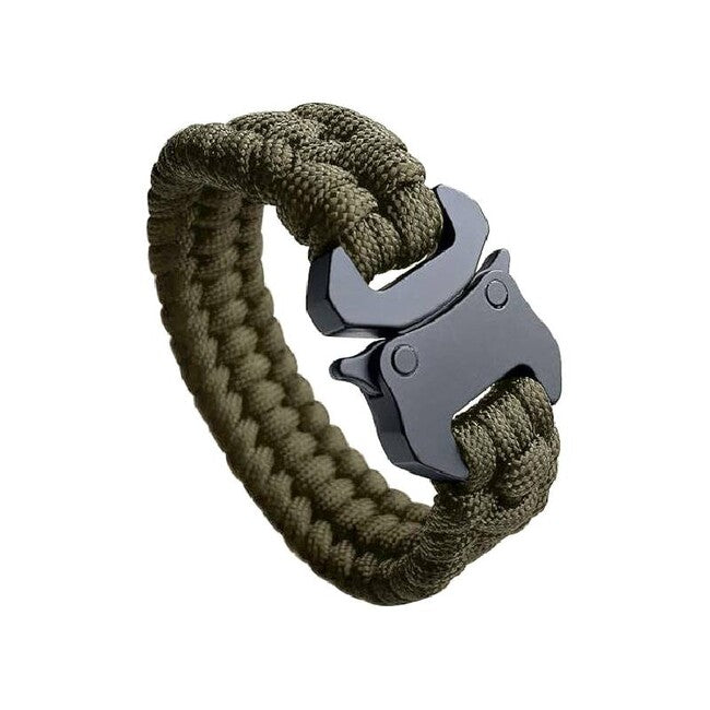 WARAGOD Avär paracord zapestnica s kovinsko sponko, zelena