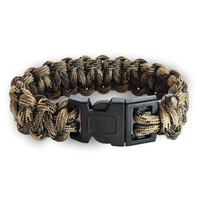 WARAGOD Corna paracord zapestnica s plastičnim sponko, camo coyot