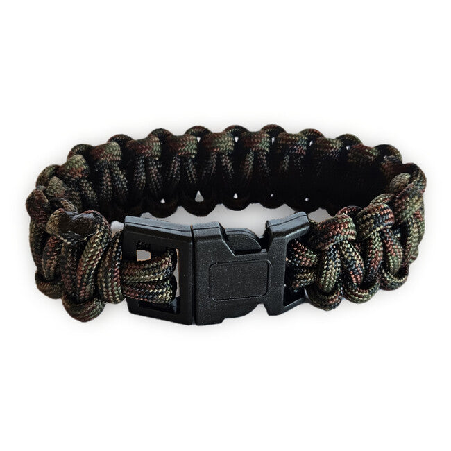 WARAGOD Corna paracord zapestnica s plastičnim sponko, camo green