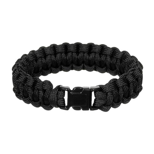 WARAGOD Paracord zapestnica s plastičnim sponko Corna, črna