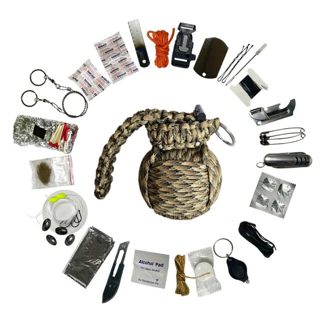WARAGOD Menel Paracord komplet za preživetje, kamuflaž Coyote