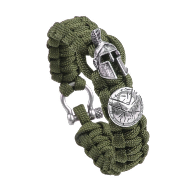 WARAGOD Spartan paracord zapestnica s kovinsko sponko Hanta, zelena
