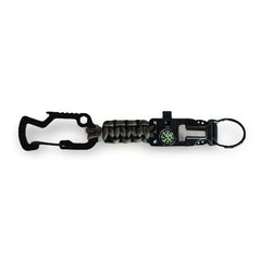 WARAGOD Laito paracord survival πολυλειτουργική μπρελόκ 8 σε 1, camo green