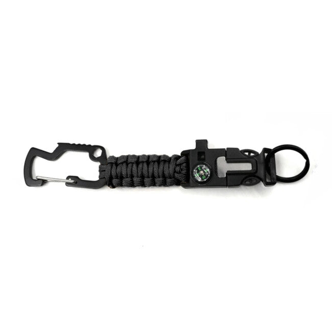 WARAGOD Paracord Laito večnamenska ključavnica 8 v 1 survival večnamenska, črna