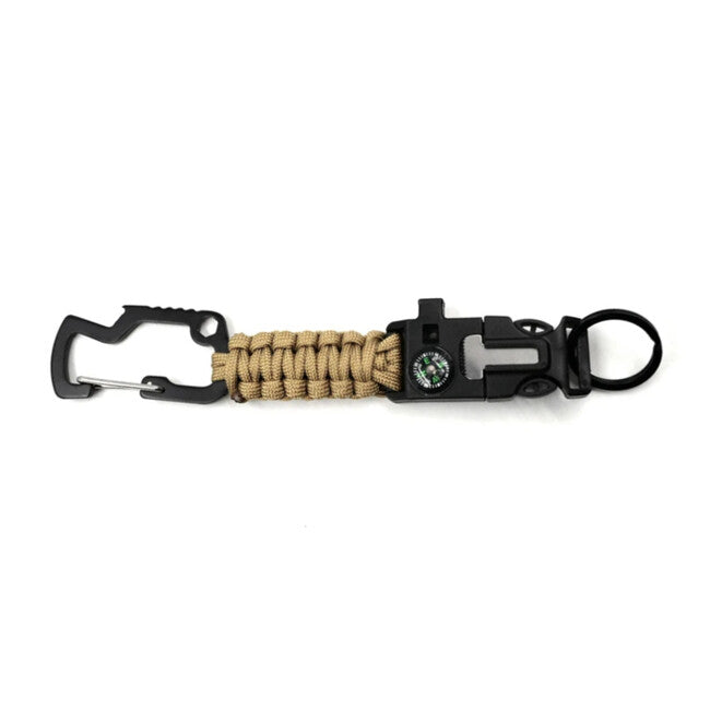 WARAGOD Laito večnamenski paracord obesek za ključe 8 v 1 survival večnamenski, coyote