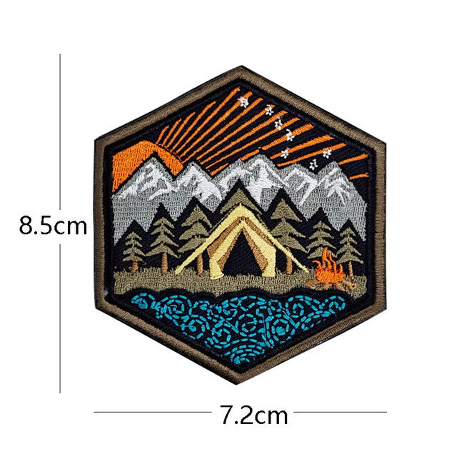 WARAGOD Mountain Camping vezeni našitek 03