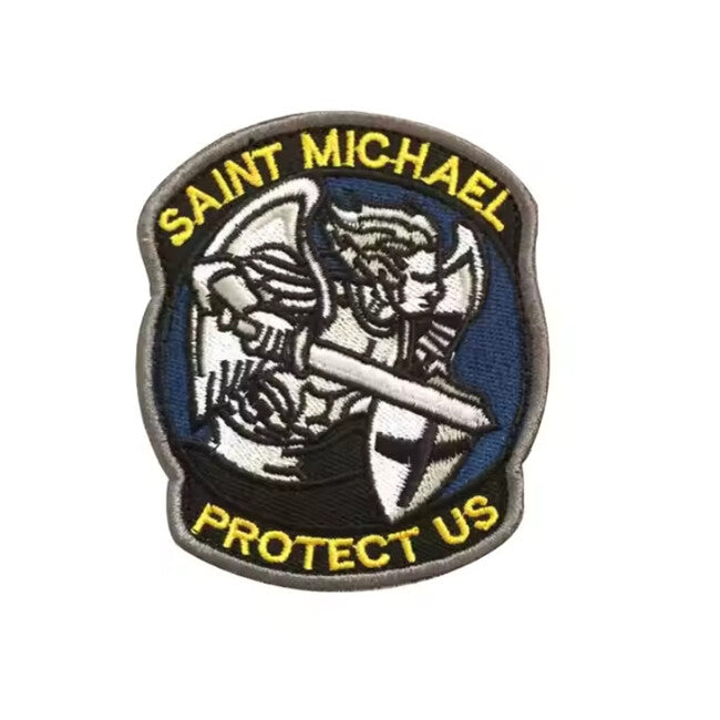 WARAGOD Saint Michael Protect Us našitek z vezjem, rumena