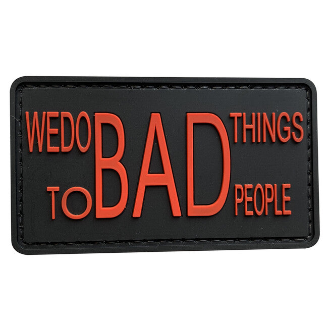 WARAGOD We do BAD Things PVC našitek, rdeča