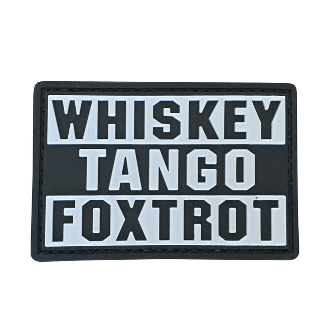WARAGOD Whiskey Tango našitek PVC, črno siva