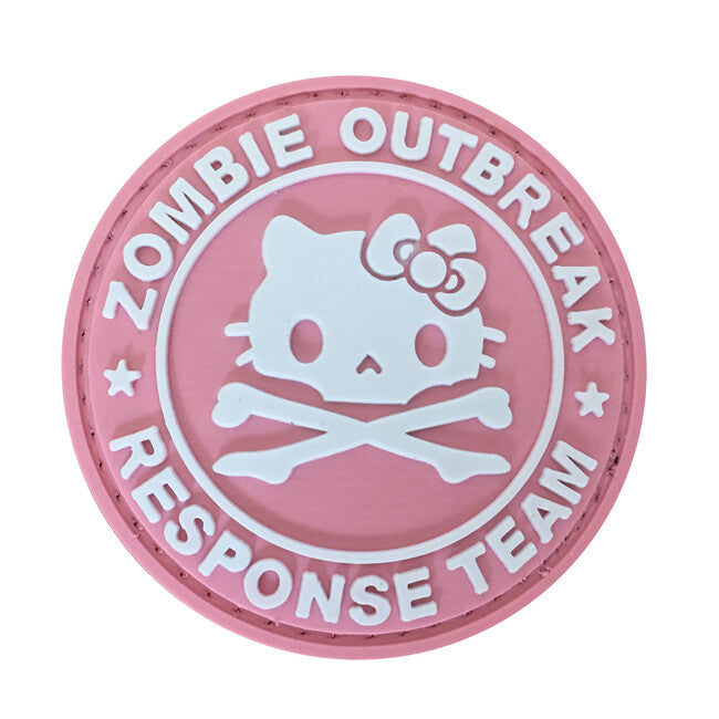 WARAGOD Zombie Outbreak Kitty PVC našitek, rožnata
