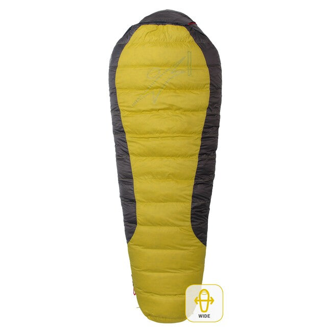 Warmpeace VIKING 1200 spalna vreča 170 cm WIDE R, rumena/siva/črna