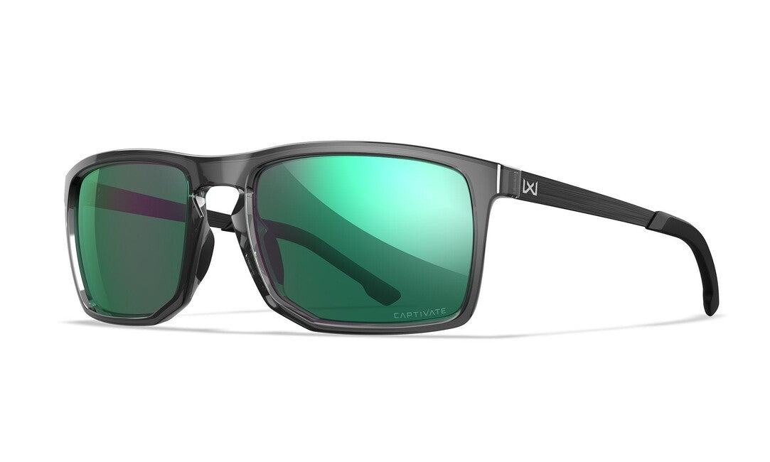Wiley X Axe sončna očala Captivate Polarized Green Mirror/ Gloss Crystal Grey