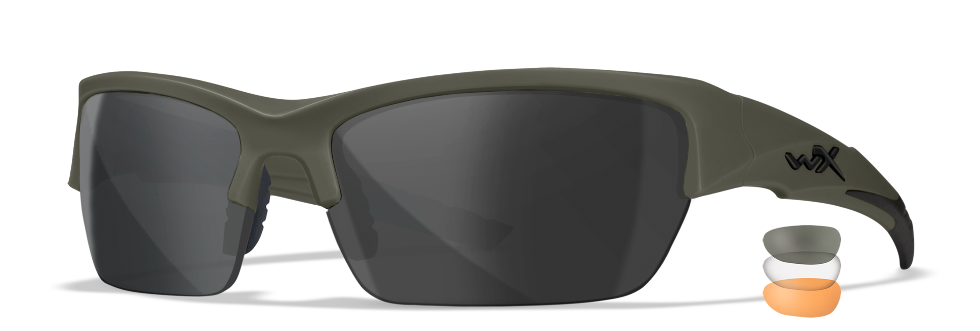 WileyX VALOR 2.5 očala, siva/prozorna/lahka rja, zelena