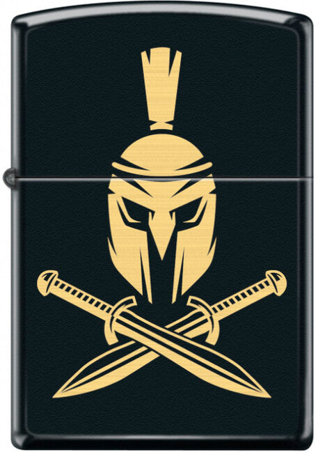 Zippo Helmet with Crossed Swords bencinski vžigalnik, črn
