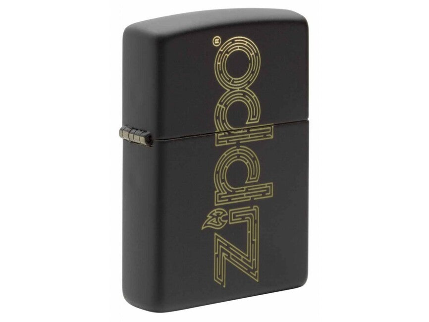 Zippo bencinski vžigalnik z napisom, črn