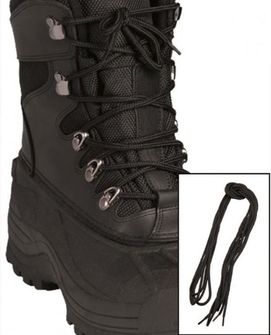 Mil-Tec Co povoskane vezalke za čevlje, črne, 140cm