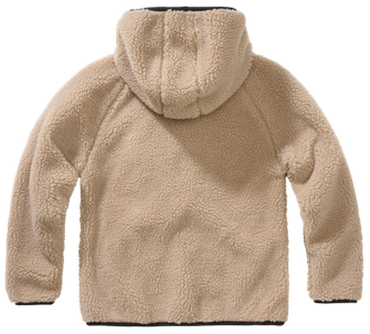 Branditova otroška jakna Teddyfleece s kapuco, kamelja barva