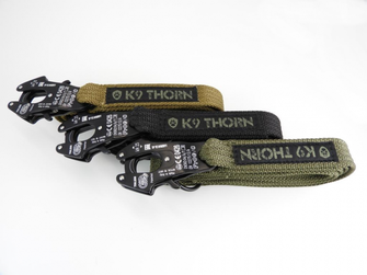K9 Thorn povodec z dvojnim oprijemom in vponko Kong Frog, črn, XL
