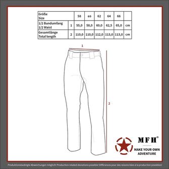 MFH BW terenske hlače, večje velikosti, kamuflaža BW