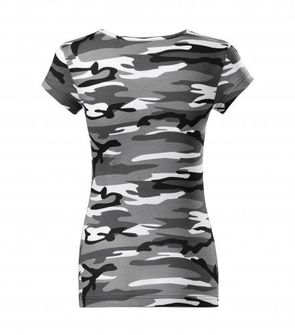 Malfini Camouflage ženska majica v maskirni izvedbi, grey