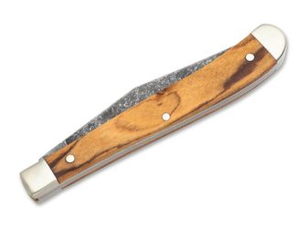 Böker Manufaktur Solingen Delicate Acid Olive žepni nož 8,3 cm, olivni les, nožnica