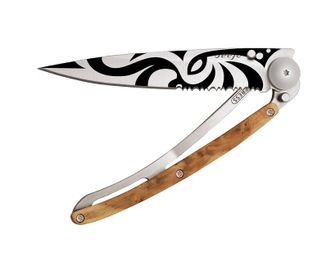 Deejo zložljivi nož Serration juniper Tribal