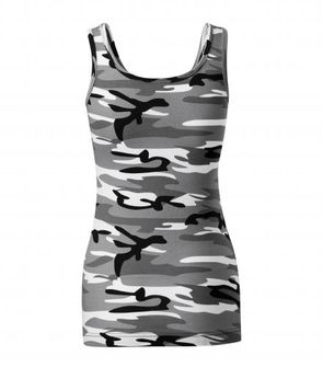 Malfini Camouflage ženska majica brez rokavov, gray 180g/m2