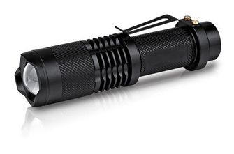 Vojaška svetilka LED UV s polnilno baterijo, zoom, 10 cm