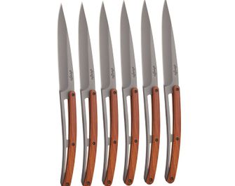 Deejo komplet 6 nožev Table sivi titan coralwood