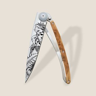Deejo zložljivi nož Tattoo wood Jungle