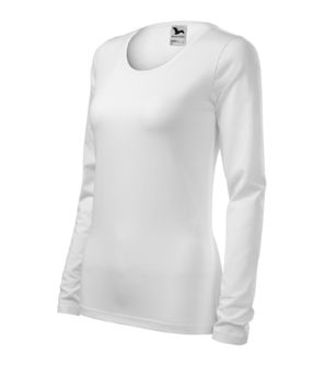 Malfini Slim ženska majica z dolgimi rokavi, bela