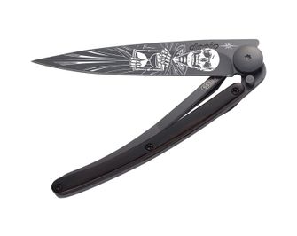 Deejo zložljivi nož Tattoo Black ebony wood Immortal